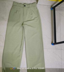 Olive Green Wide Leg Trousers