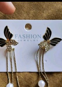 Butterfly Pearl Drop Earrings
