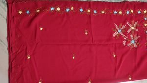 ❤RED JEORGETTE SAREE WITH JARI WORK❤