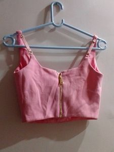 Pink Corset Crop Top