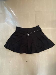 Pleated Mini Skirt with Belt
