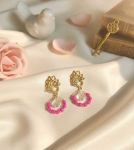 Pink Beaded Earrings