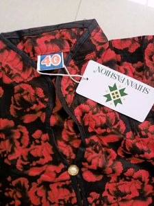 Red Floral Kurta Set