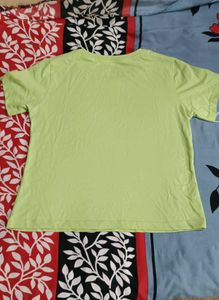Pista Green Basic Crop Top