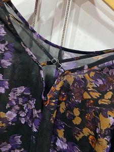 Black Georgette Floral Top