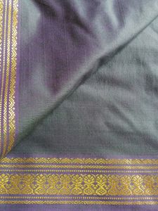 Ramar Blue And Green Mixed Saree With Gold Border