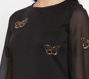 Kasually Black Butterfly Sleeve Dress