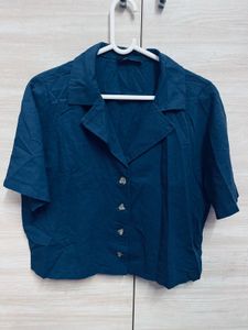 Blue Crop Shirt