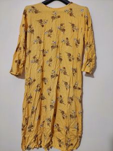 Yellow Front-slit Kurti