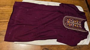 Dark Purple Shade Embroidered Salwar Kameez