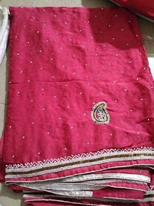 Beautiful Pearl Embroidery Saree