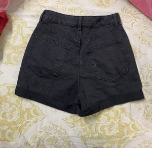 Black pink High Waist Shorts