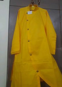 Yellow Asymmetric Kurta