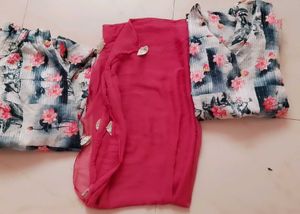 Floral Print Salwar Suit with dupatta