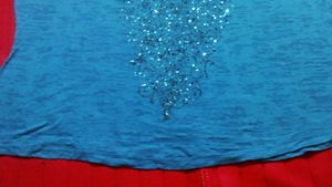 blue Faded Glory tank top with sequin