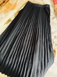 Metallic Black Maxi Skirt