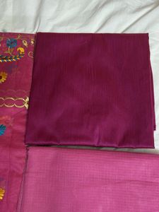 Pink Embroidered Banarasi Suit Set