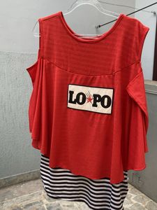 Red &amp; Striped Casual Dress