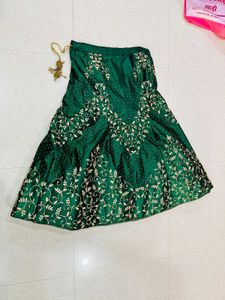 Dark Green Lehenga With Choli And Dupatta