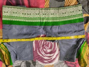 Grey And Green Silk Blouse