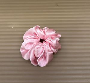 Pink Satin Scrunchie