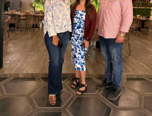 White And Blue Floral Dress