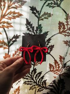Crochet Bow Earrings