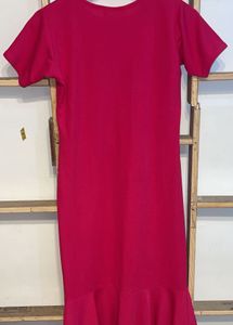 Pink Bodycon Midi Dress