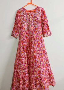 Pink Floral Print Gown