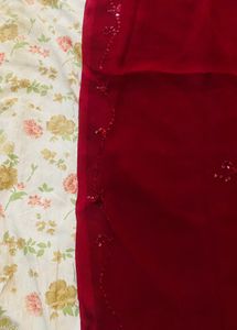 New Maroon Net Saree