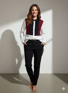 Elegant Color Block Blouse