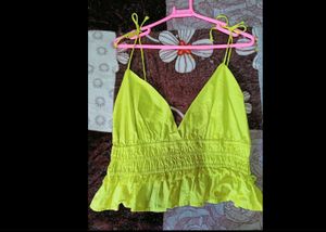 New &amp; trendy ruched crop top 💛 Ready to style!&#34;