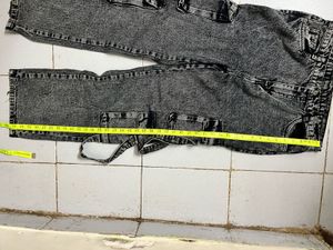 Grey Denim Cargo Pants