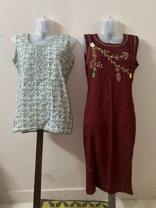 Set of Two Sleeveless Kurtis
