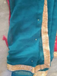 A Beautiful Lehanga With Peacock Green Dupatta🙀🙀