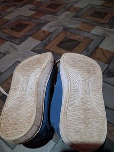 Blue Canvas High-Top Sneakers