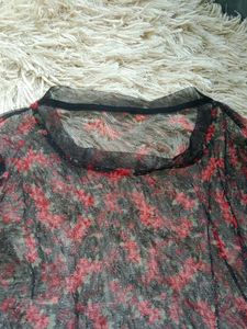 Floral Mesh Top