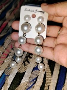 White Purle Earrings 😍