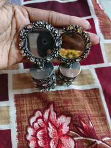 Mirror Jhumka Earrings