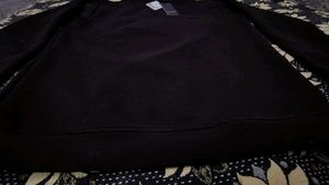 New D&#39;accord Black Ribbed Crewneck Sweatshirt