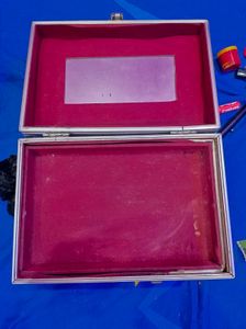 Vintage Silver makeup Vanity Storage Box
