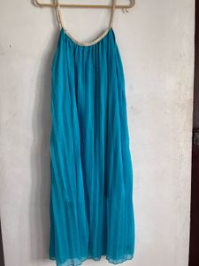 Blue Pleated Dress