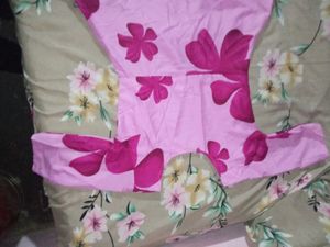 New Floral Print Pink Ethnic Gown