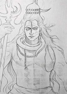 Shiv Ji Outline Sketch