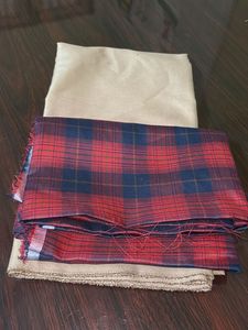 Shirt and Pant Material Red Plaid Dress
