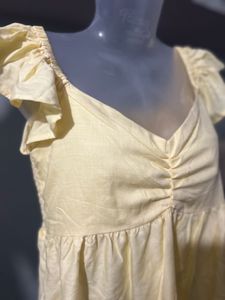 Butter Yellow Flutter Sleeve Top