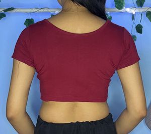 Burgundy Crop Top