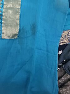 Teal &amp; Gold Detail Kurti