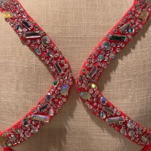 City Triangles Prom Dress Bright Pink Beaded Gown