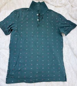 Patterned Green Polo Shirt